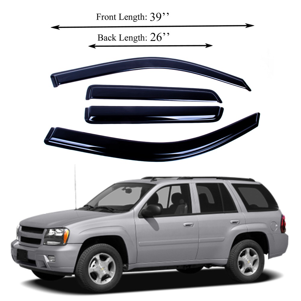 Fits 2002-2009 Chevrolet Trailblazer Window Visor Sun Rain Guards Thickened