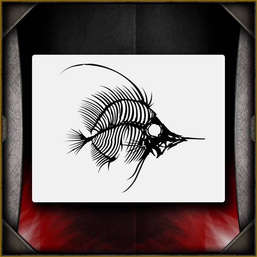 Fish Bones 1 -  Airbrush Stencil Template Airsick