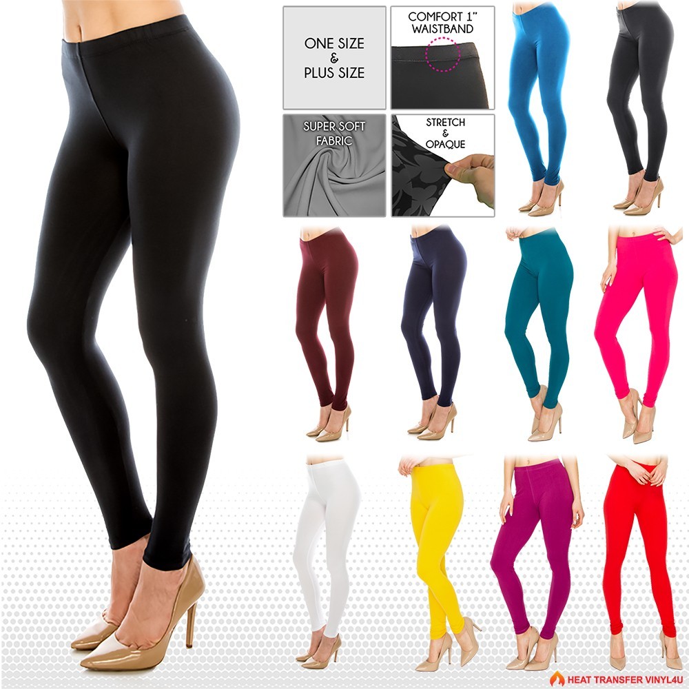 Womens Buttery Soft Premium Solid Color Leggings - One Size and Plus Size