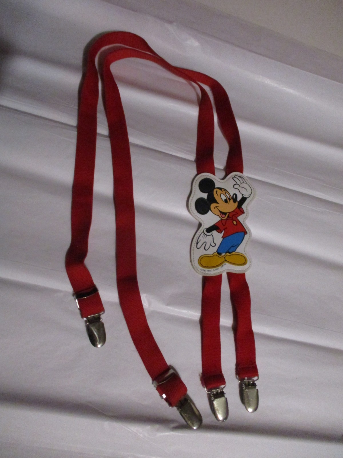 Walt Disney Mickey Mouse Adjustable Child Suspenders red vintage 1980s