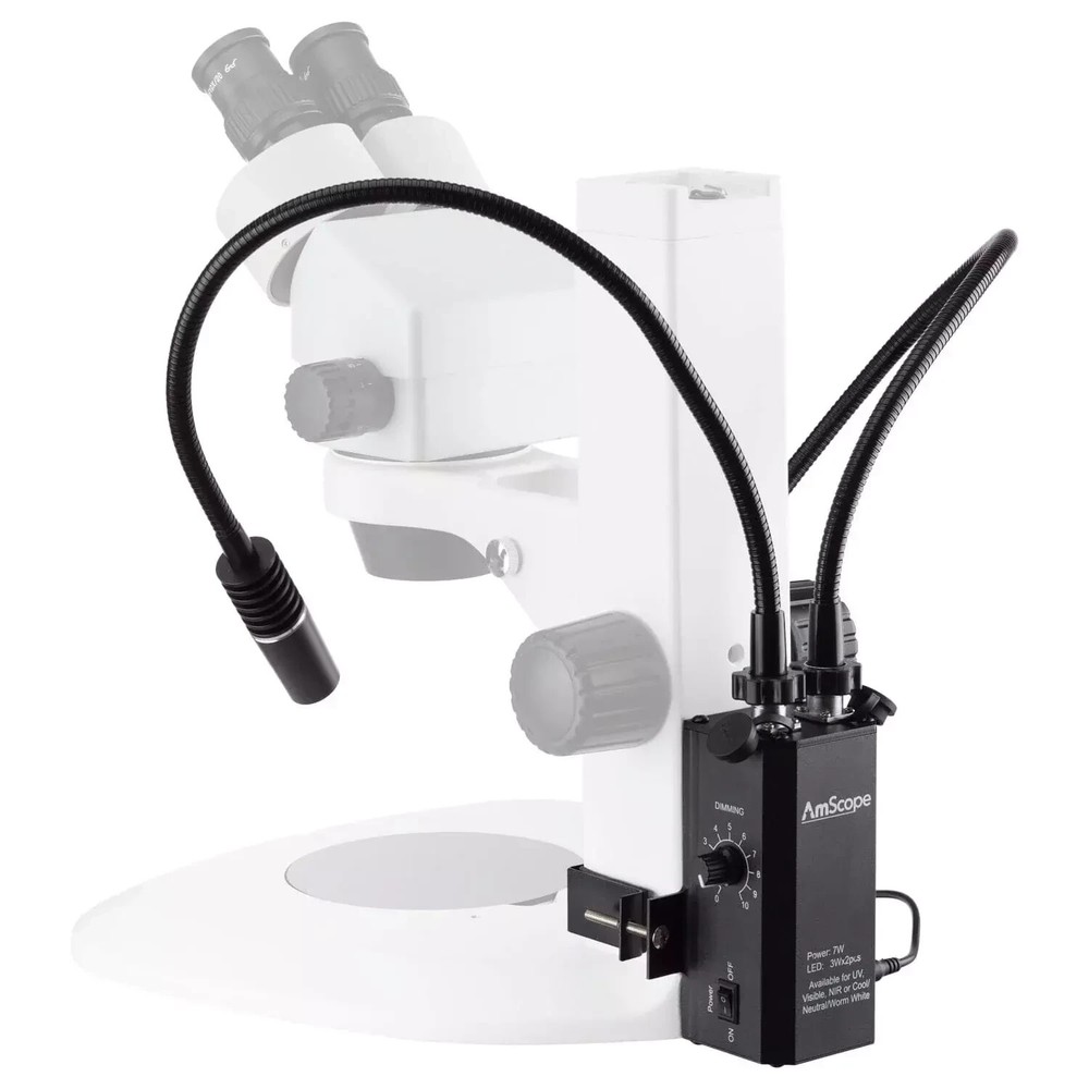 Amscope Stereo microscope LED Dual light for for square or round post stands