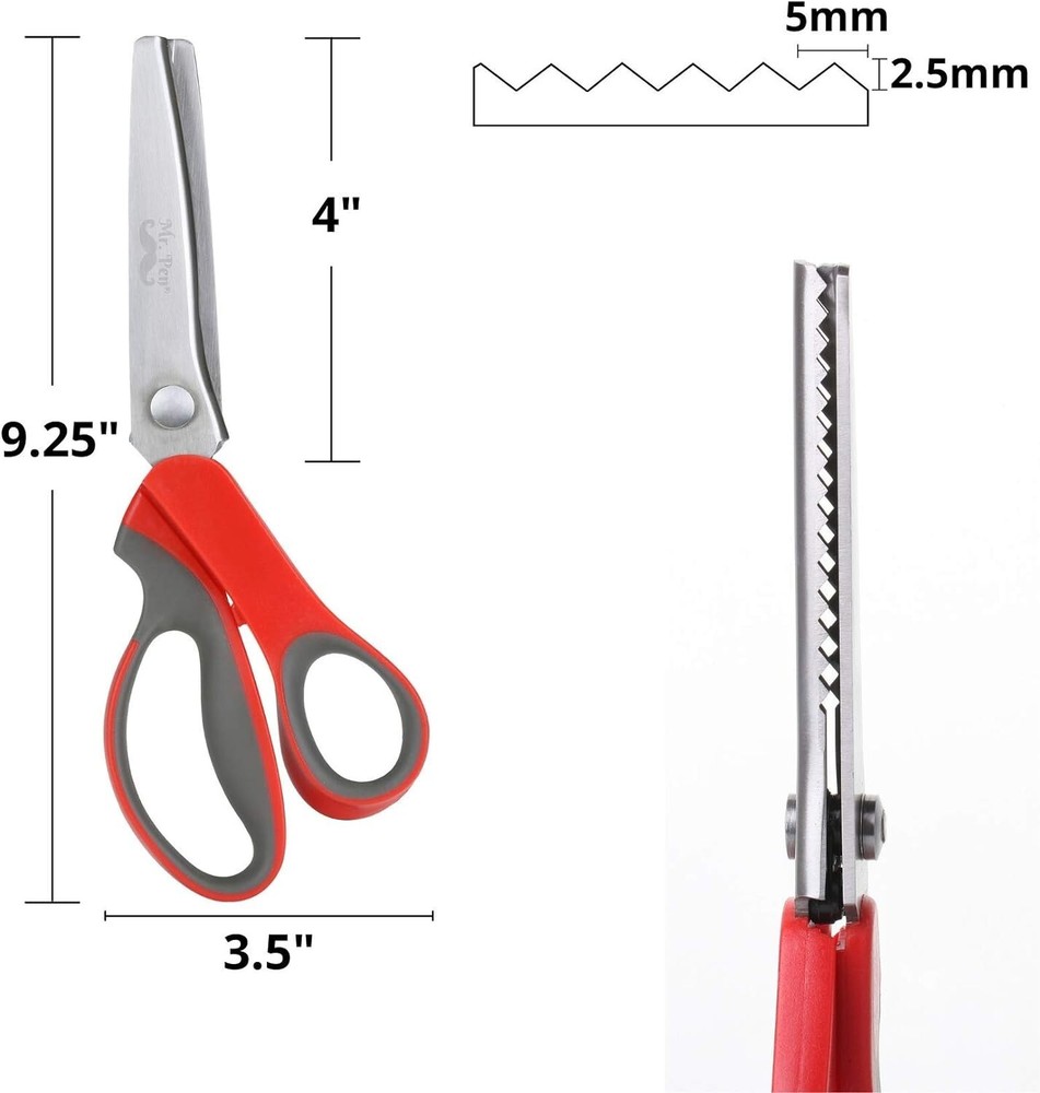 Classic Style Pinking Shears with Serrated Edge - Versatile Crafters' Tool