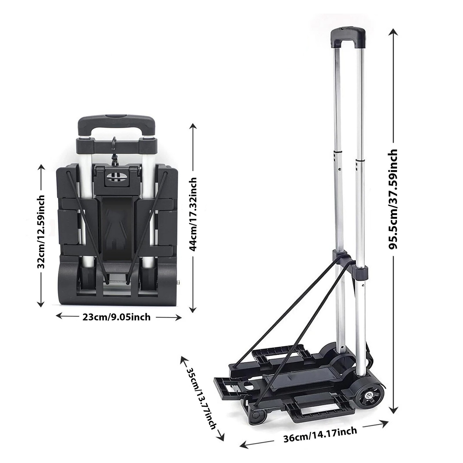 Heavy Duty Platform Cart Dolly Folding Moving Luggage Hand Truck Trolley 70lbs