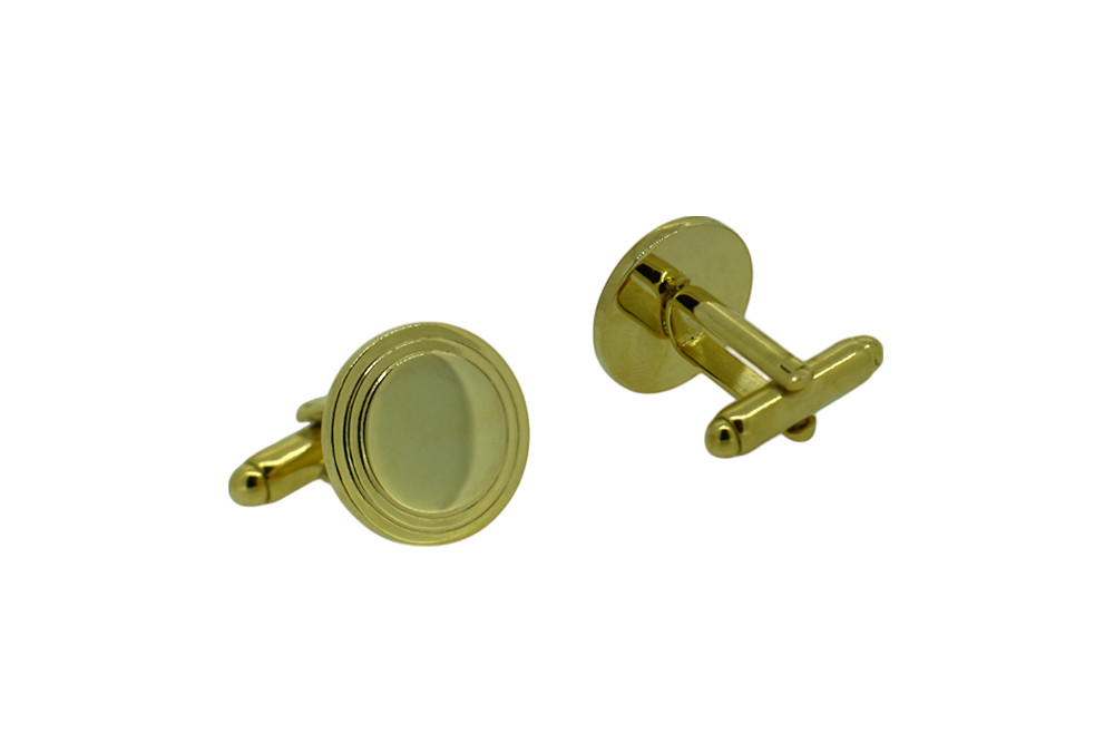 Simple Circle Cufflinks Gold