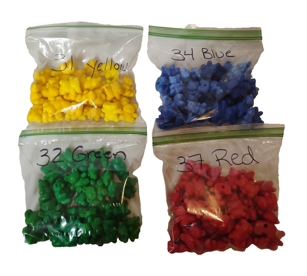 Math Manipulative Colorful Baby Bear Counters Counting Sorting Learning 134 Pcs