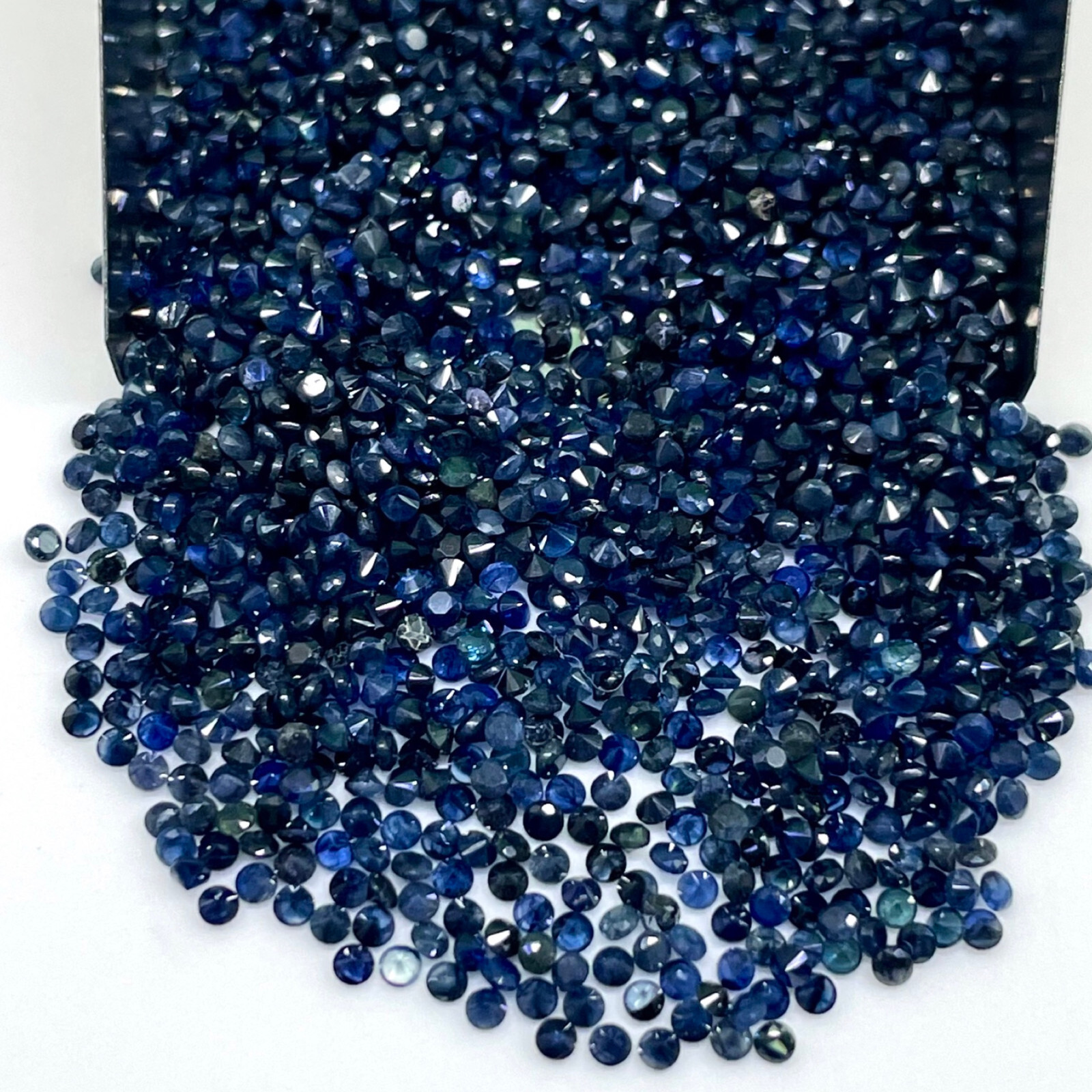 100 Pcs Natural Blue Sapphire 1.5mm Round Cut Calibrated Loose Gemstones Lot