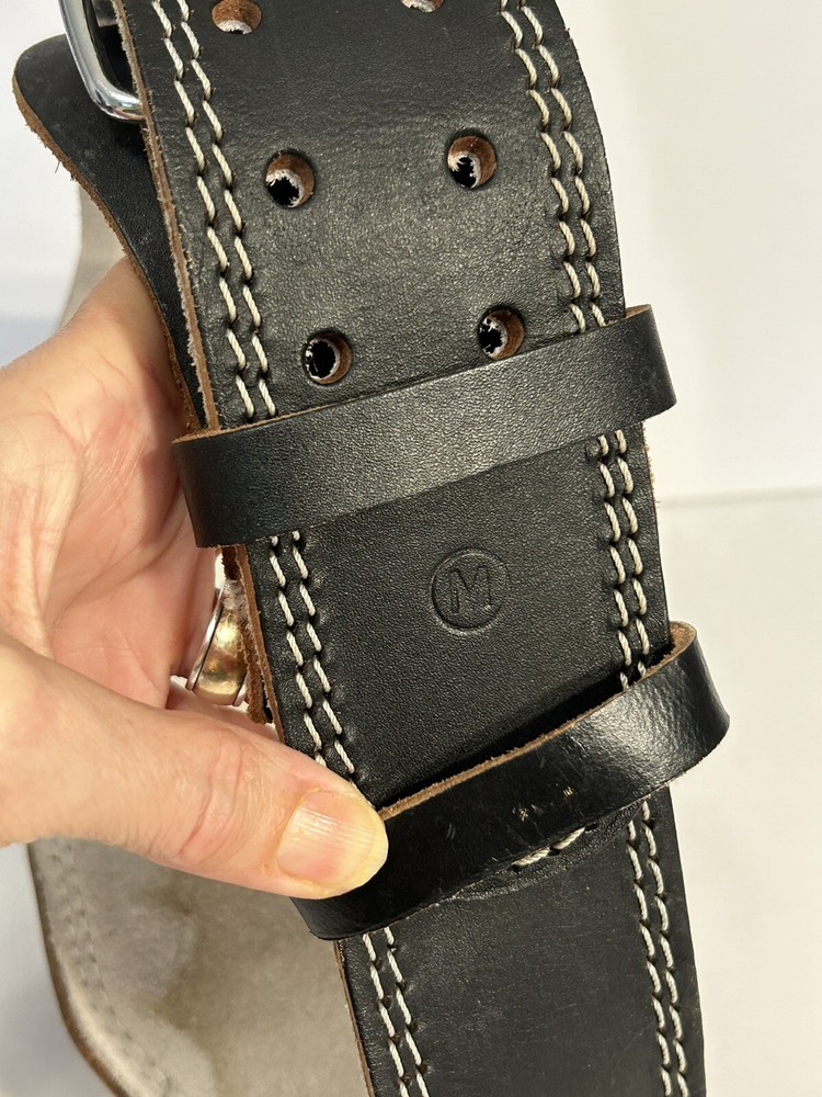 Valeo Weight Lifting Belt Leather Black Size Medium 6 Inch