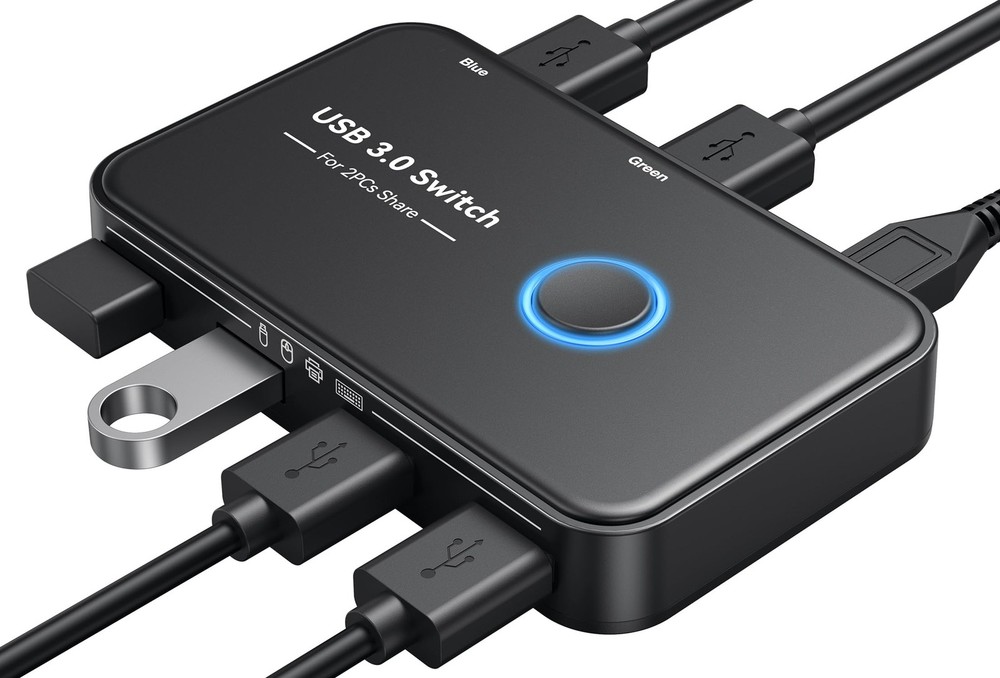 USB 3.0 Switch, KVM Switch Selector 2 Computers Sharing 4 Devices KVM Switche...