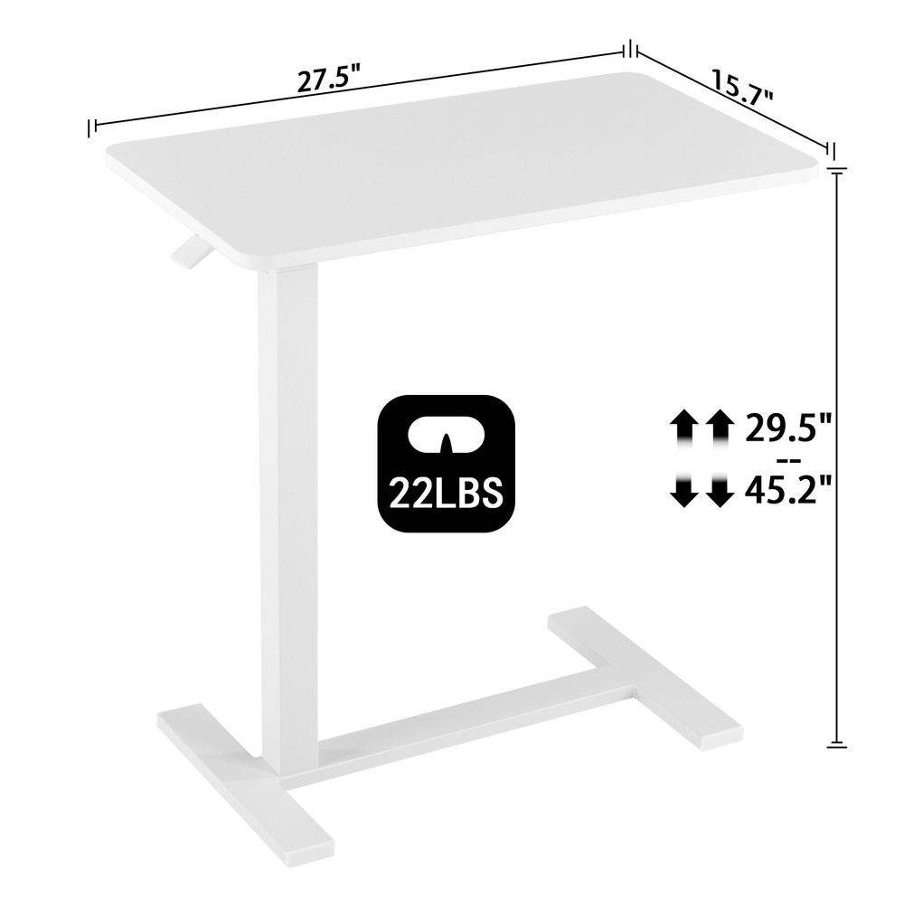 Adjustable Overbed Mobile Standing Desk Table with Wheel Rolling Bedside Table