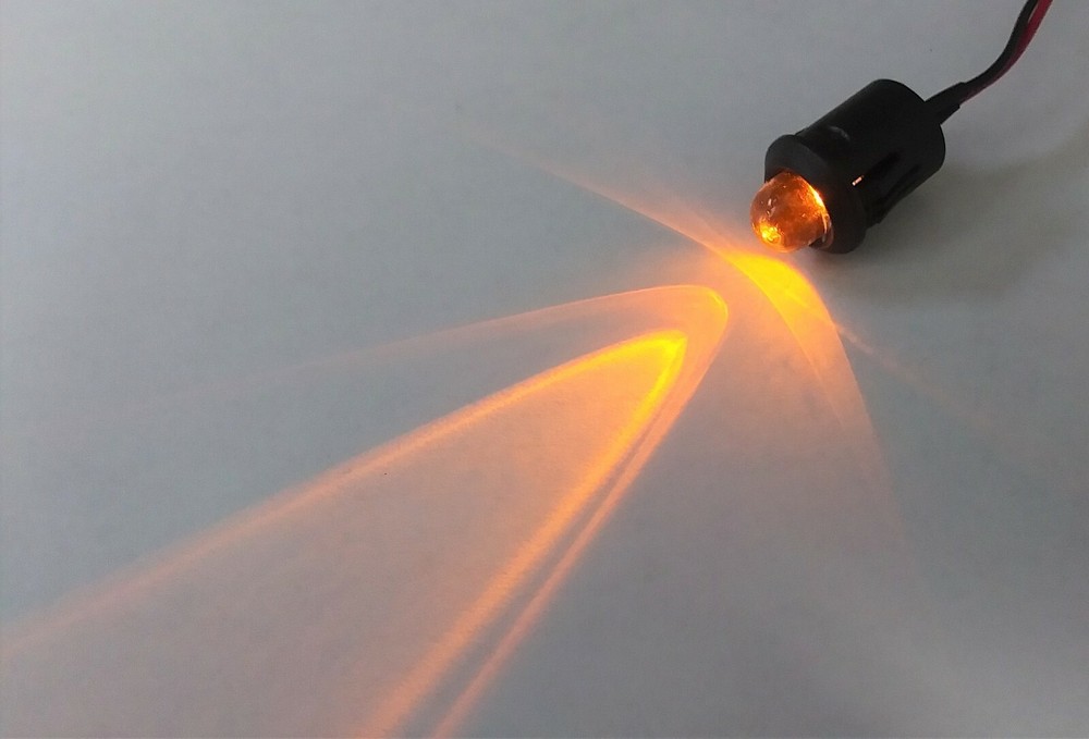 4 BBT 12 volt DC Bright Yellow LED 1/2" Snap In Indicator Lights