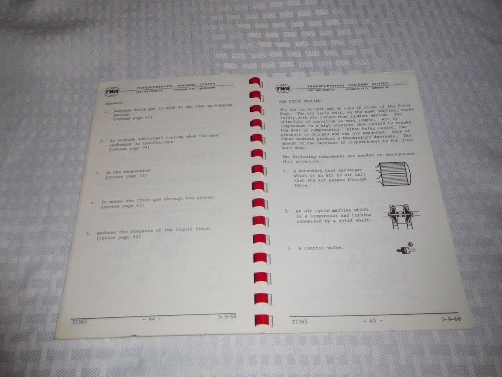 TWA BASIC PRESSURIZATION AND AIR CONDITIONING MANUAL HANDBOOK 1968