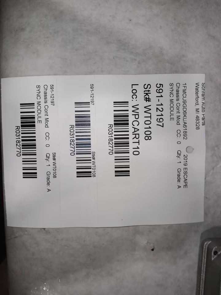 ESCAPE 2019 Chassis ECM 3182770