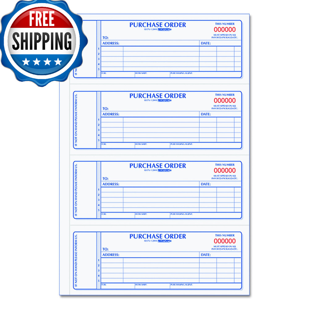 Rediform Purchase Order Book Carbonless Duplicate Forms 2.75x7 40