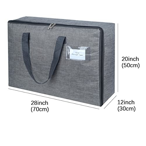 2 Pack Large Moisture-Proof Storage Gray Linen looking water-resistant bag