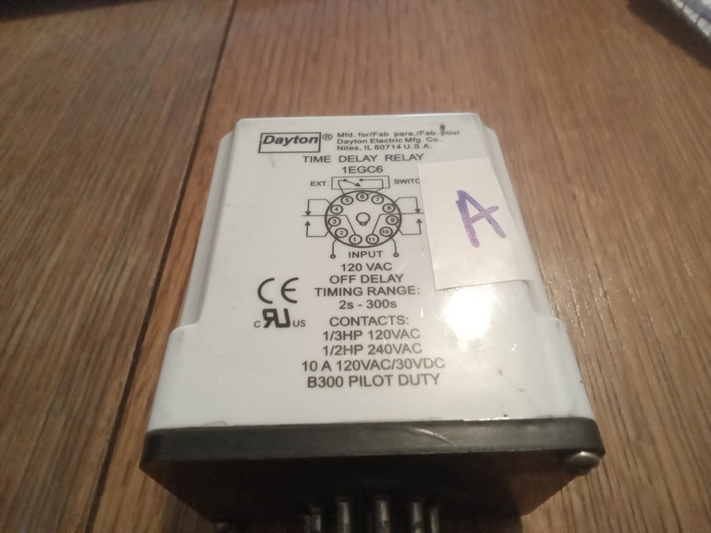 Dayton 1EGC6 120Vac Time Delay Relay