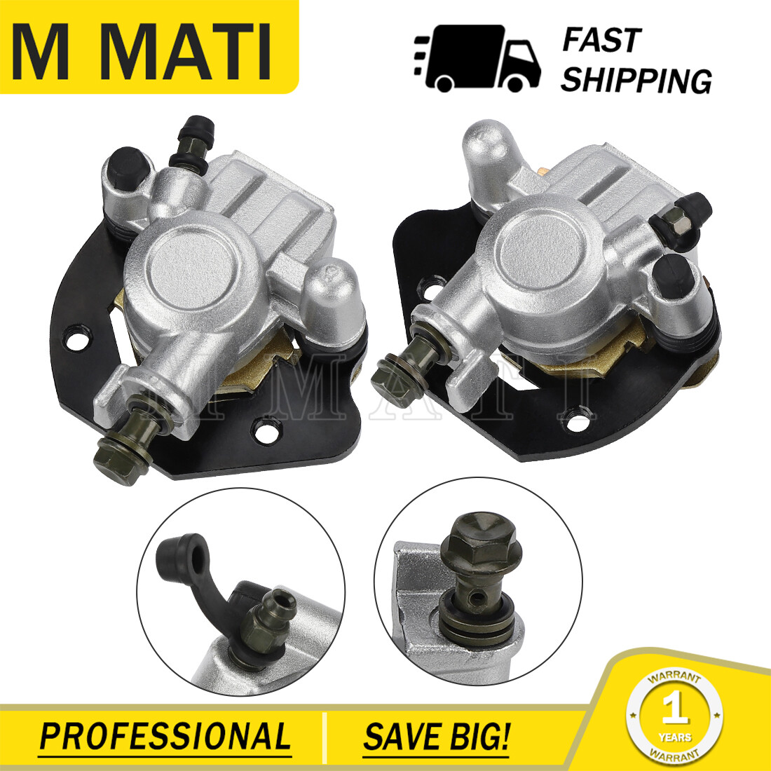 Front Left & Right Brake Calipers For Suzuki QuadRacer 250 LT250R 1985 - 1992