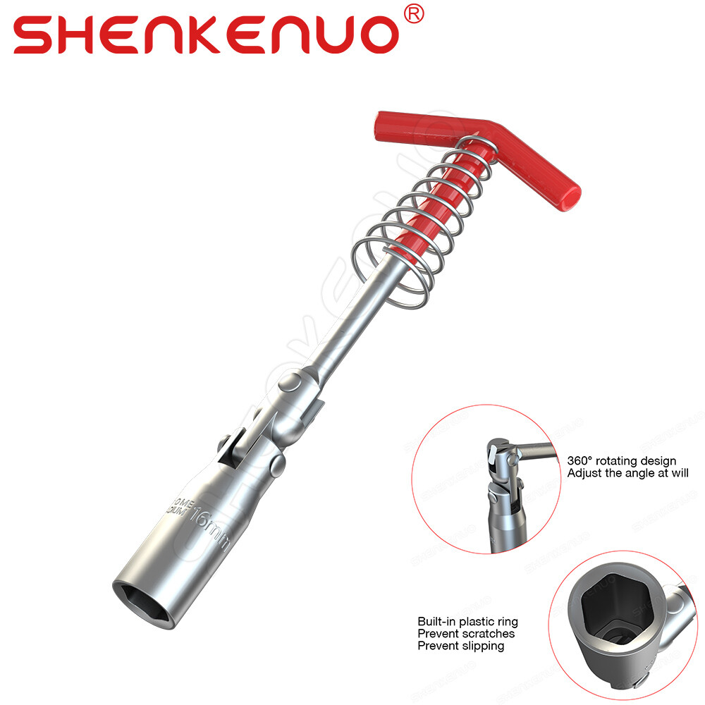 Spark Plug Socket Wrench 16mm Remover Installer t-handle Universal Joint  skn