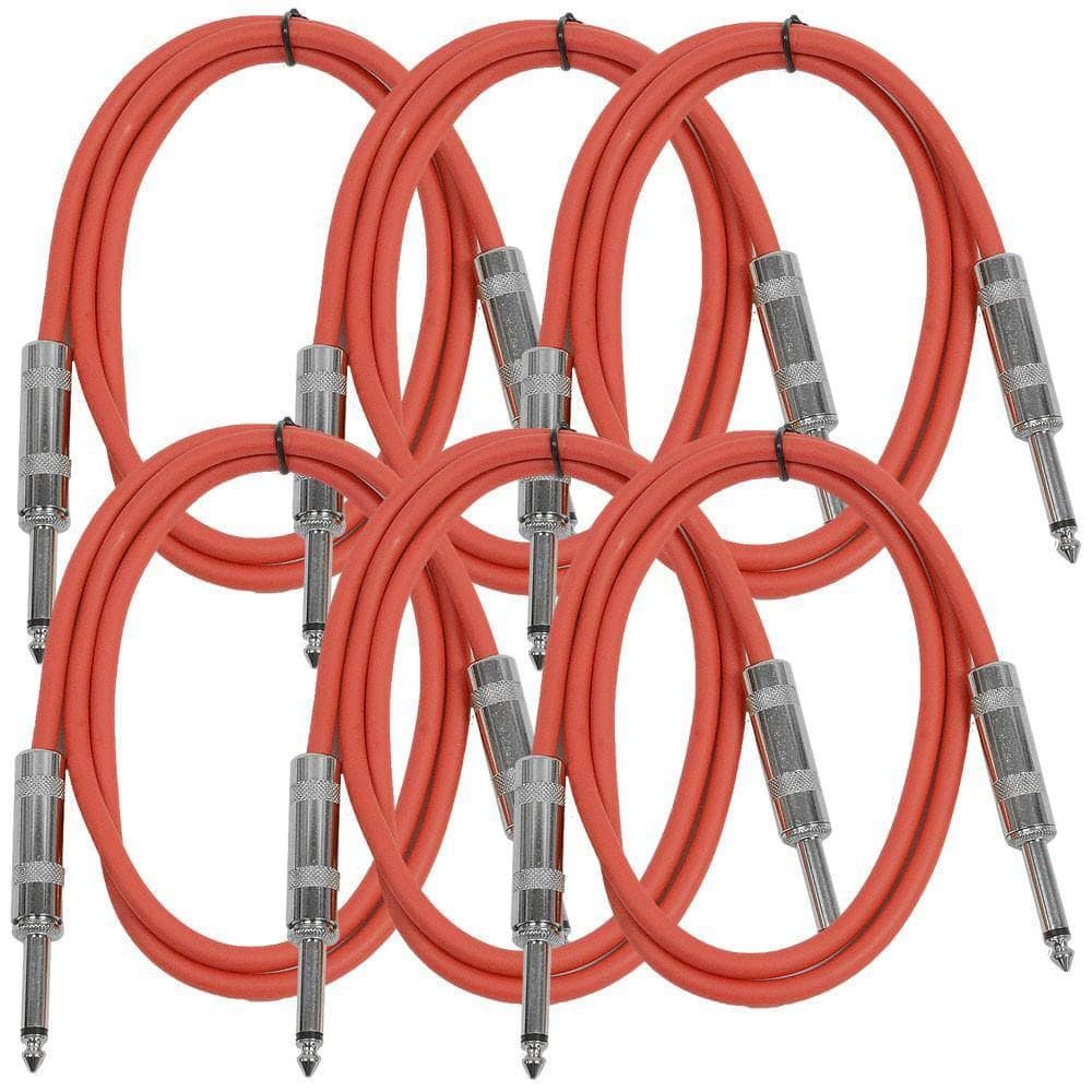 6 Pack Red 3ft TS Patch Cables