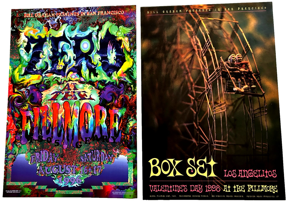 BILL GRAHAM PRESENTS.... BOX SET & ZERO - (2) TWO FILLMORE AUDITORIUM POSTERS