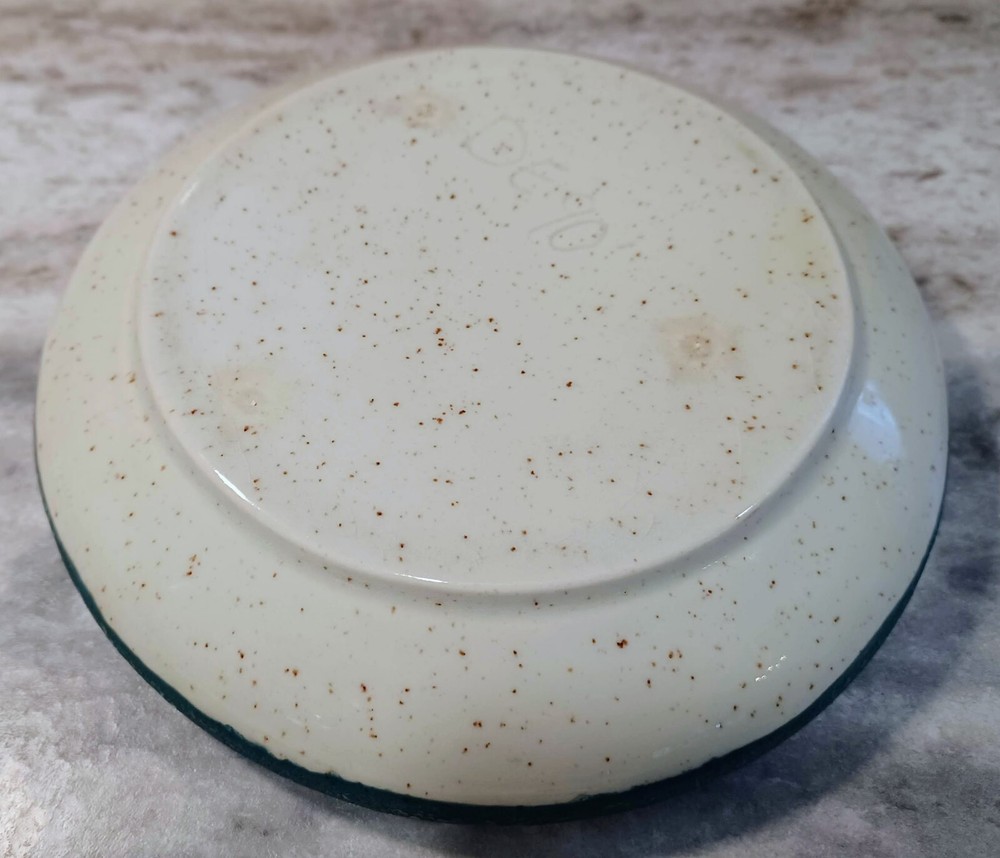 Hand Painted Ceramic Art Deco Round Trinket Box 1990
