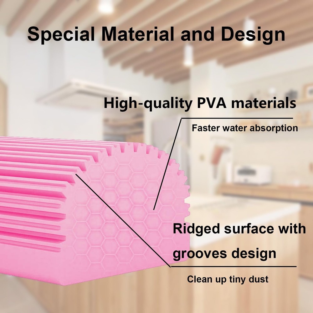 6-Pack Damp Clean Duster Sponge,Magic Sponge Eraser for Housekeeping,Reusable...