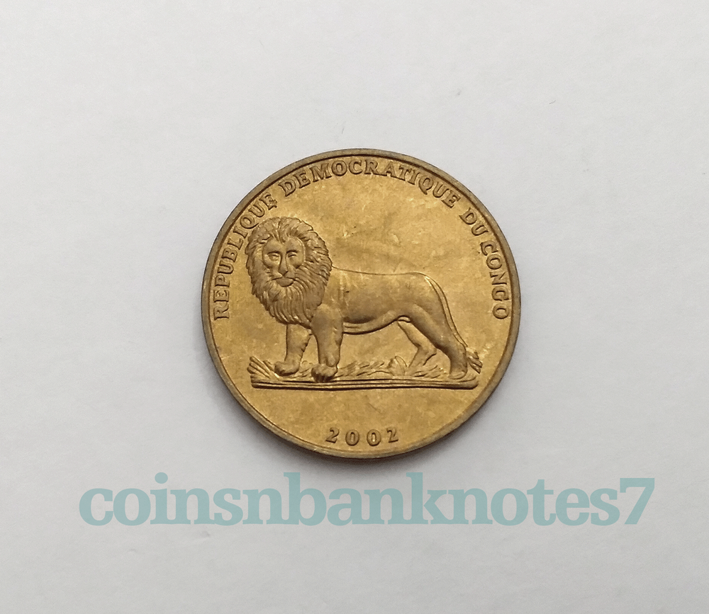 2002 Congo 1 Franc Coin, KM #81 Uncirculated / Turtle