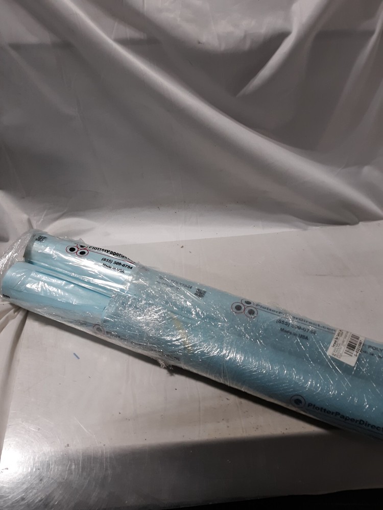 Plotter Paper Direct PolyT844 Plotter Paper – 2 Rolls, Blue - 36" x 500'