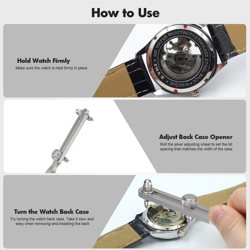 Watch Back Remover Tool Wrench Type Case Opener Remover Kit