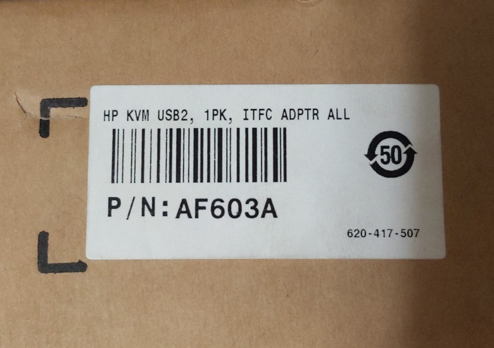 HP AF603A KVM USB2 1-Pack Interface Adapter Virtual Media Server Console New