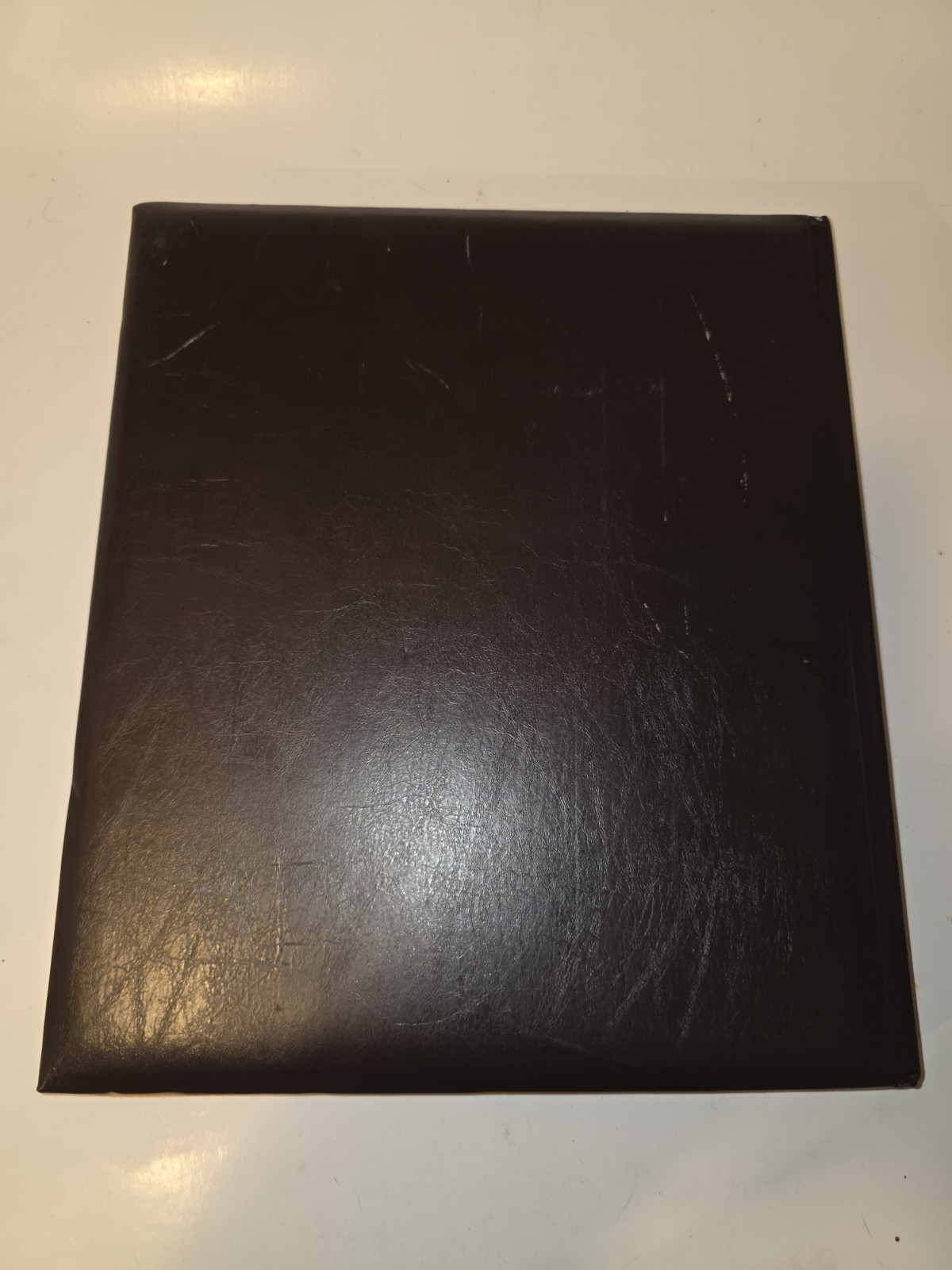 Vintage 70s Silver Magnetic Photo Album Embossed Windmill Faux Leather Japan
