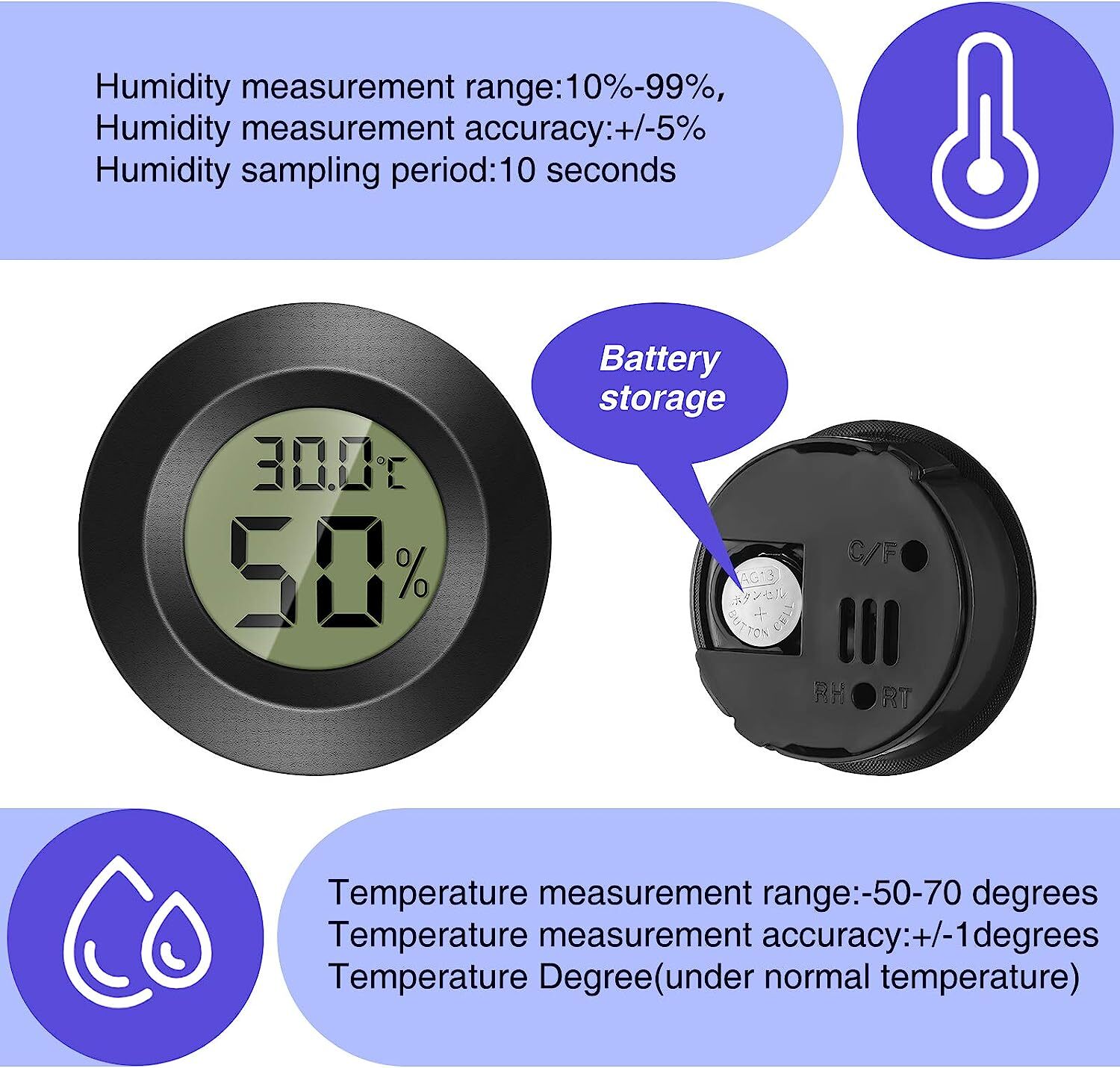 Mini LCD Digital Thermometer Hygrometer Humidity Temperature Meter Indoor Tester