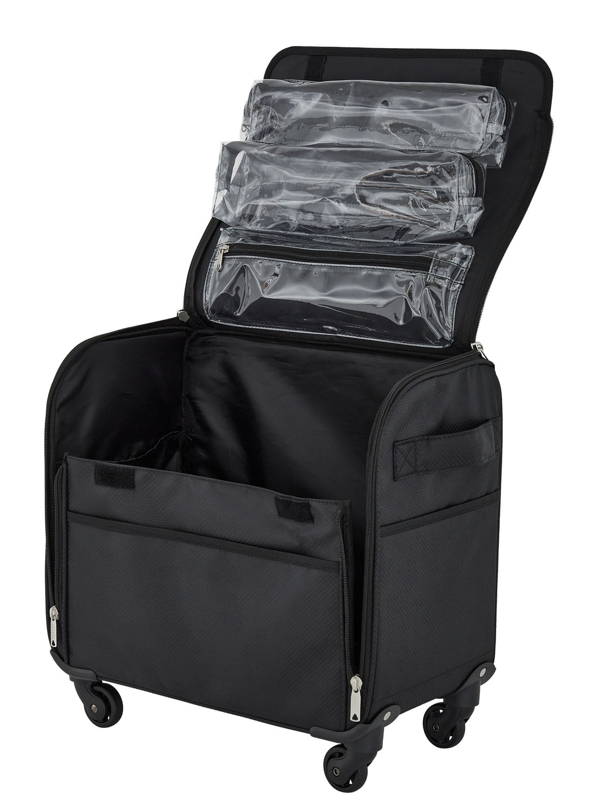 17-inch Travel Rolling 4-Wheel Sewing Machine Bag, Black