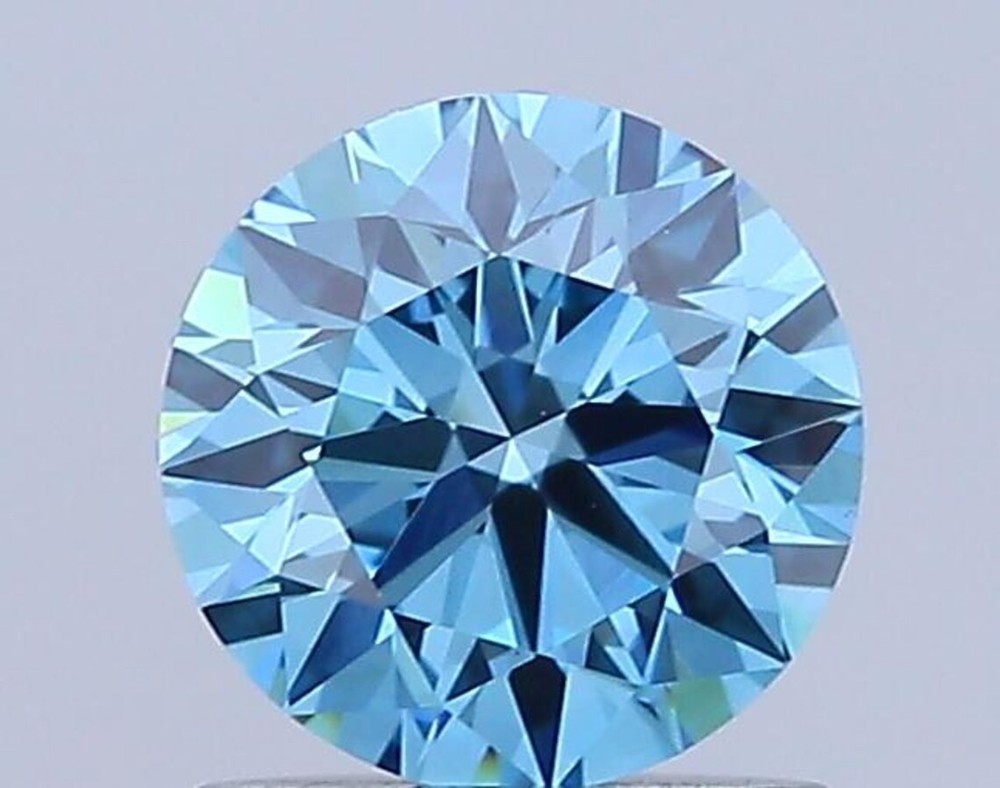 Blue Round Cut Lab Created Diamond IGI