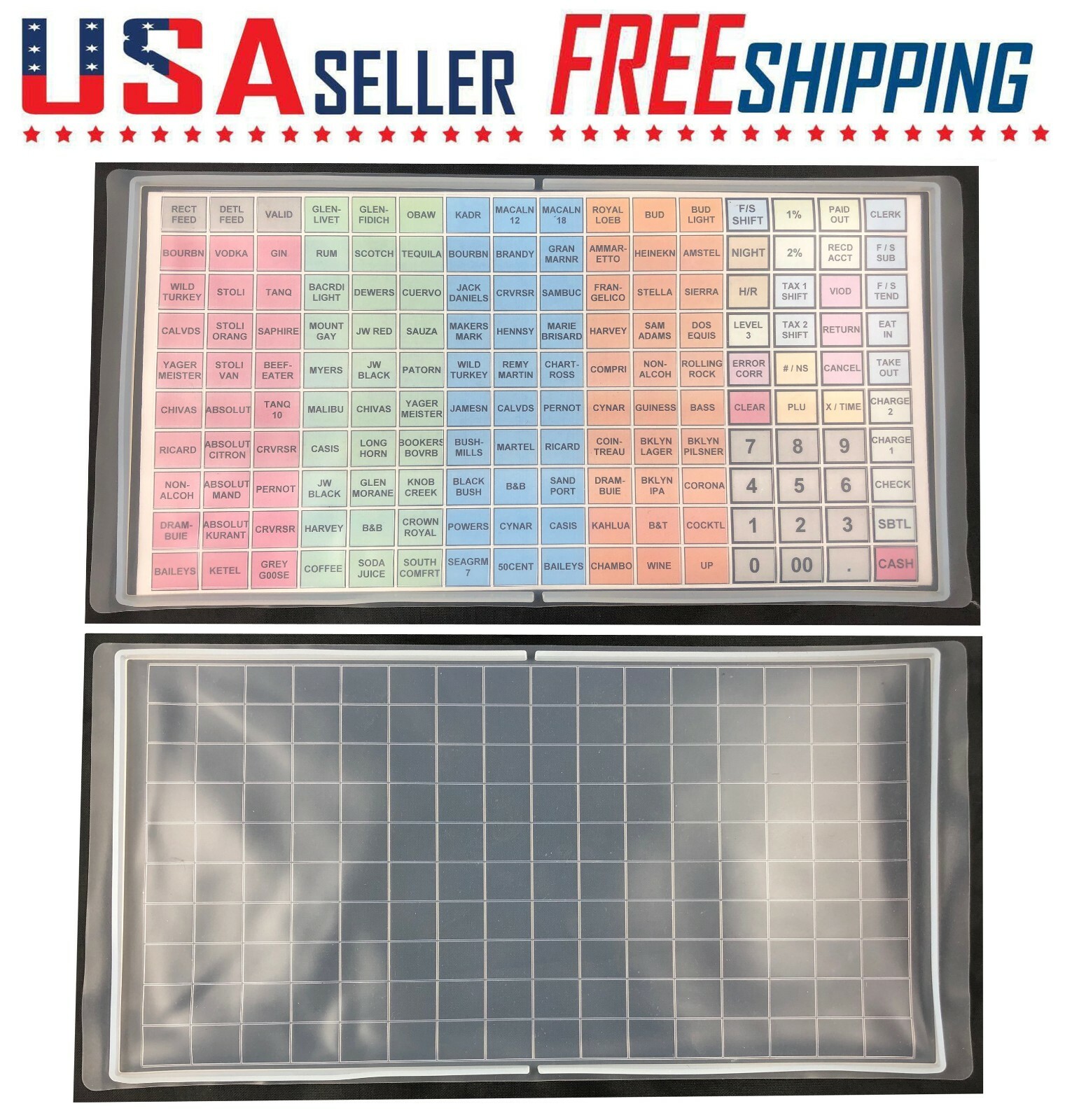 SAM4S ER 5200M, SPS 520FT, 530FT, SER 7000 Flat Keyboard Wet Cover Silicone Skin