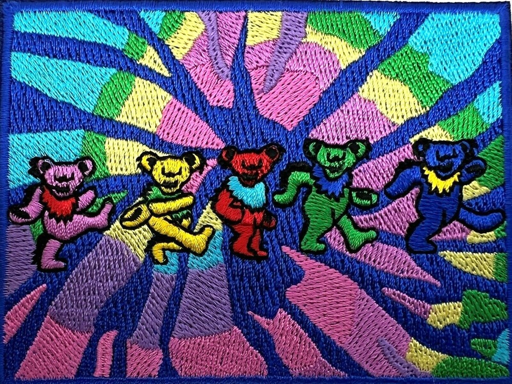 Grateful Dead Dancing Bears Embroidered Rock Iron on Patch Applique