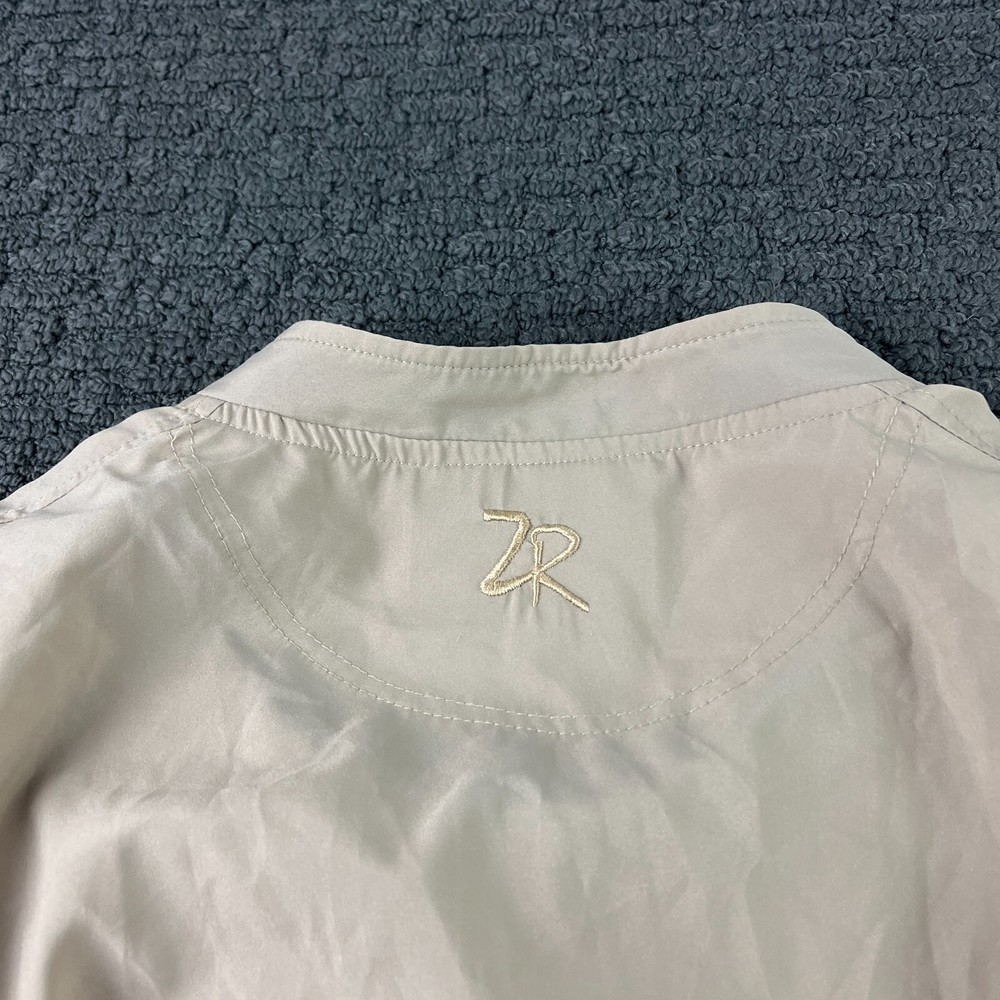 Zero Restriction Jacket Mens Large Beige Windbreaker Golf V-Neck Pullover