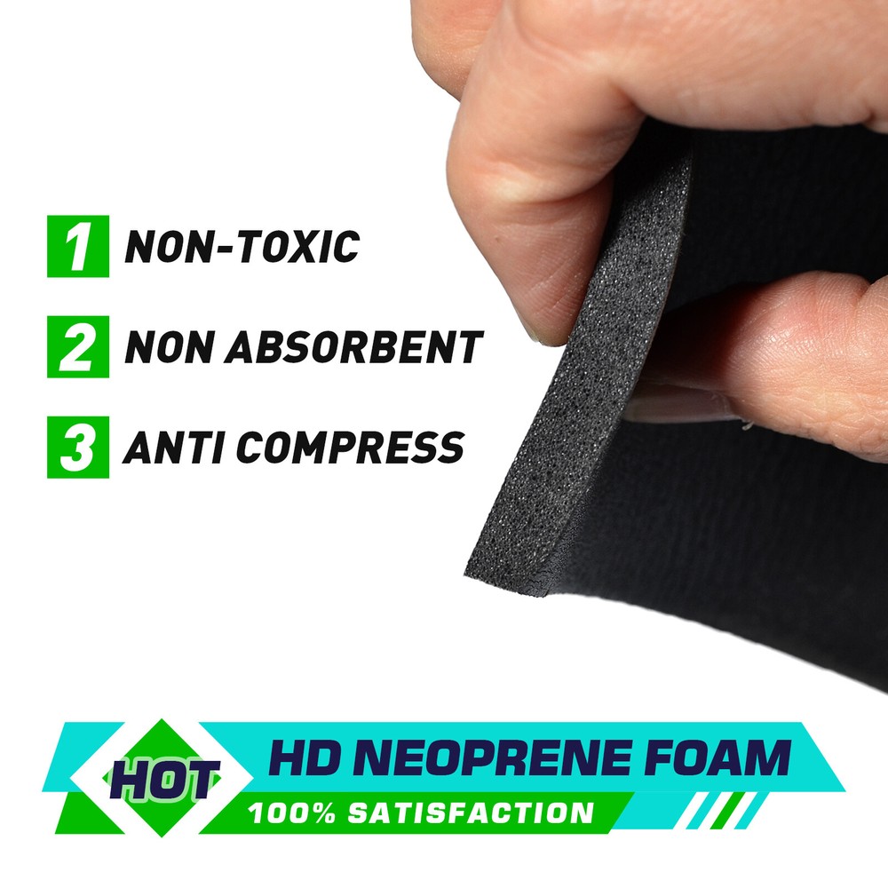 4Sheets 2CM Thickness Adhesive Backed Foam Rubber Sheet Padding Insulation pad