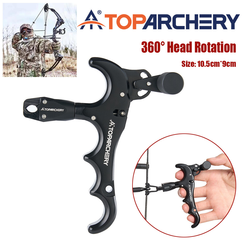 Compound Bow Release 4-Finger Adjustable Can Rotate 360° Thumb Release Archery