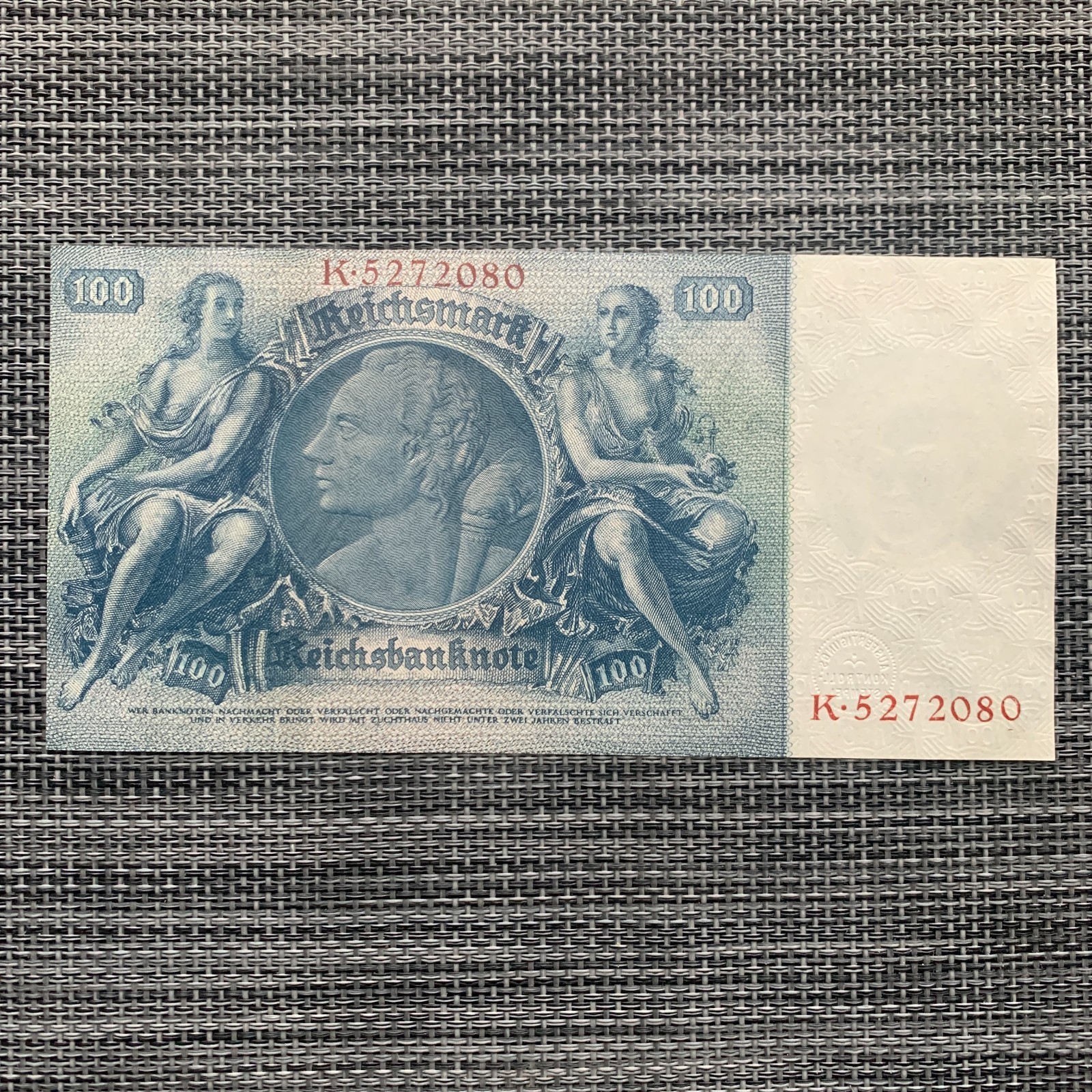 100 NAZI GERMAN Mark SWASTIKA Banknote (1935) P183 WWII, WW2 Currency Money