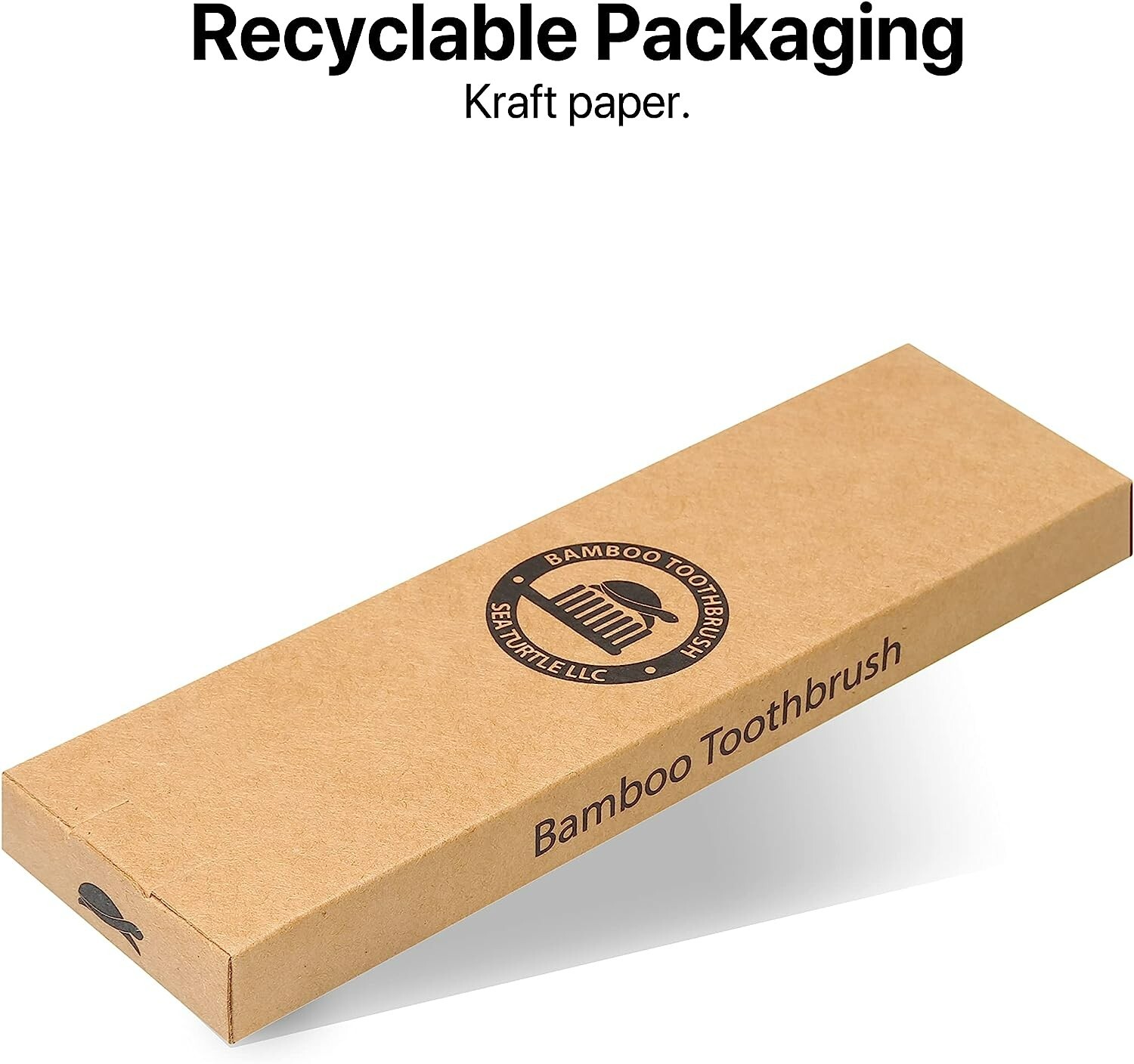 SeaTurtle Plant-Based Bristles Bamboo Toothbrush - Pack of 4 - Soft Natural