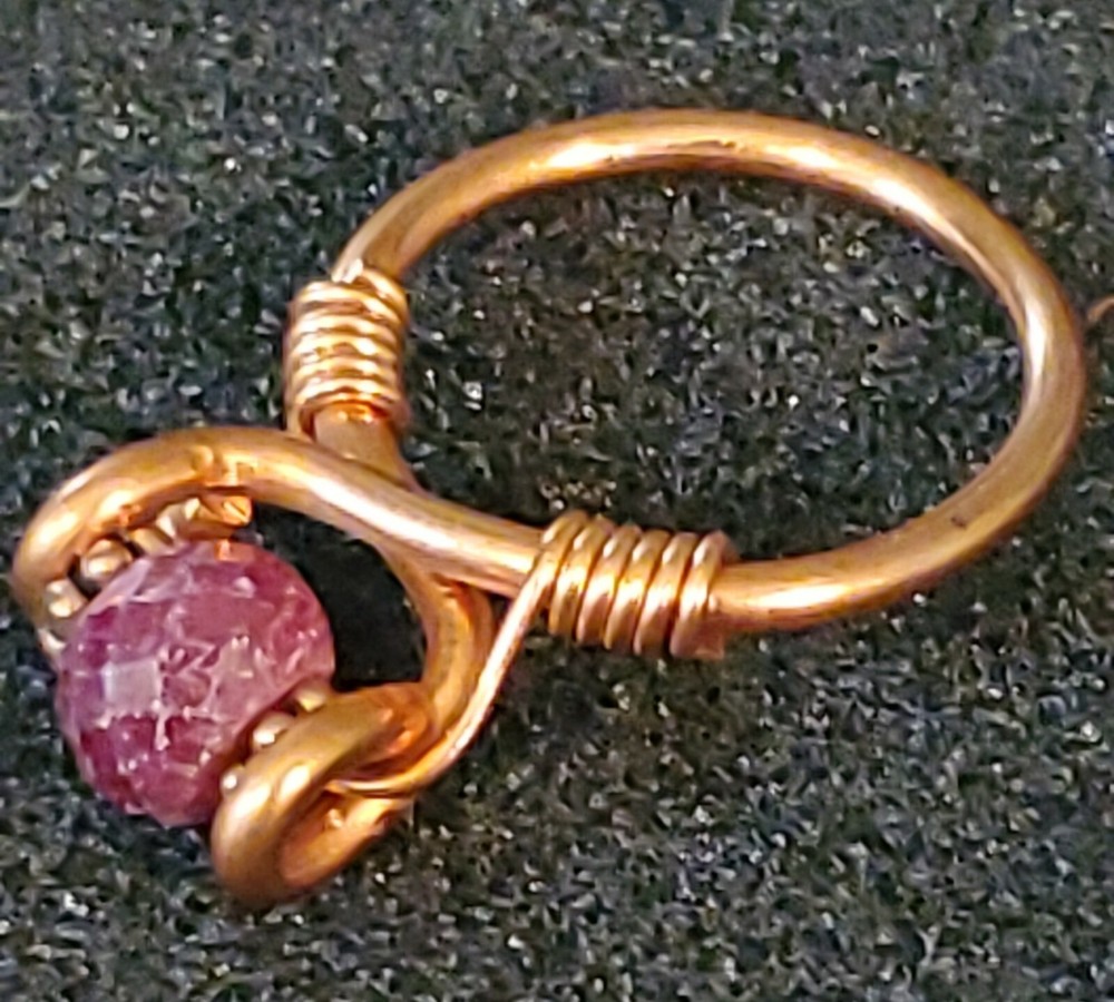 ENERGIZING Ruby and Copper RING size 8.5 elegant HANDCRAFTED UNIQUE Paleo style