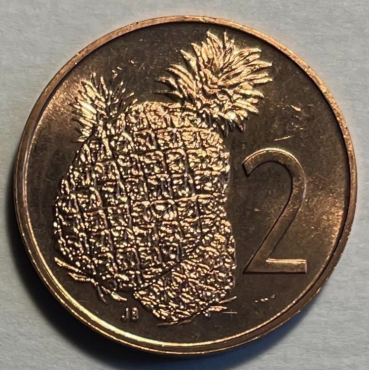 Cook Islands 2 cents 1973 - Pineapple Fruit - Uncirculated