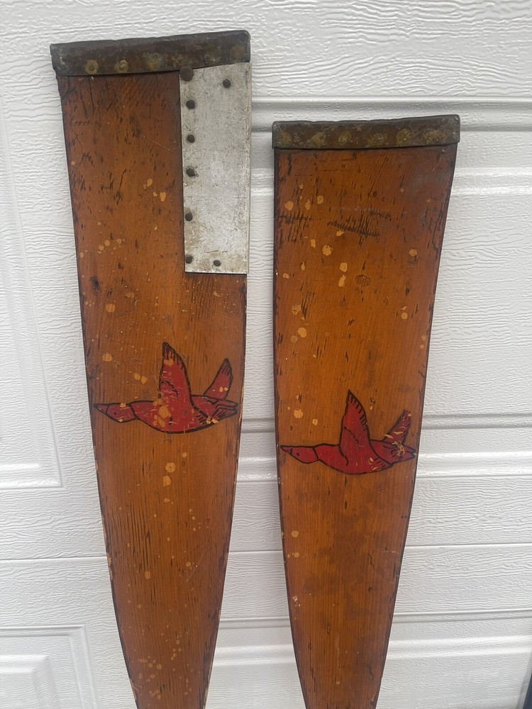 Rare antique Set Paddle Wood SCULL ROWING Oars Sculling