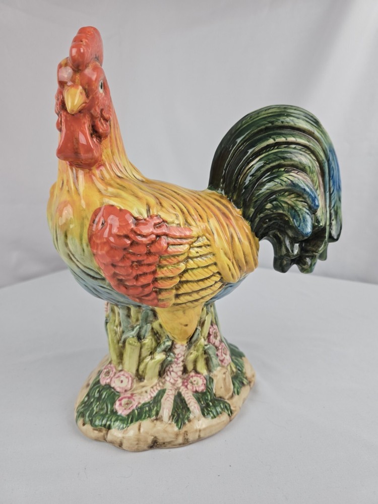 12" Rooster Ceramic Figurine Statue Chicken