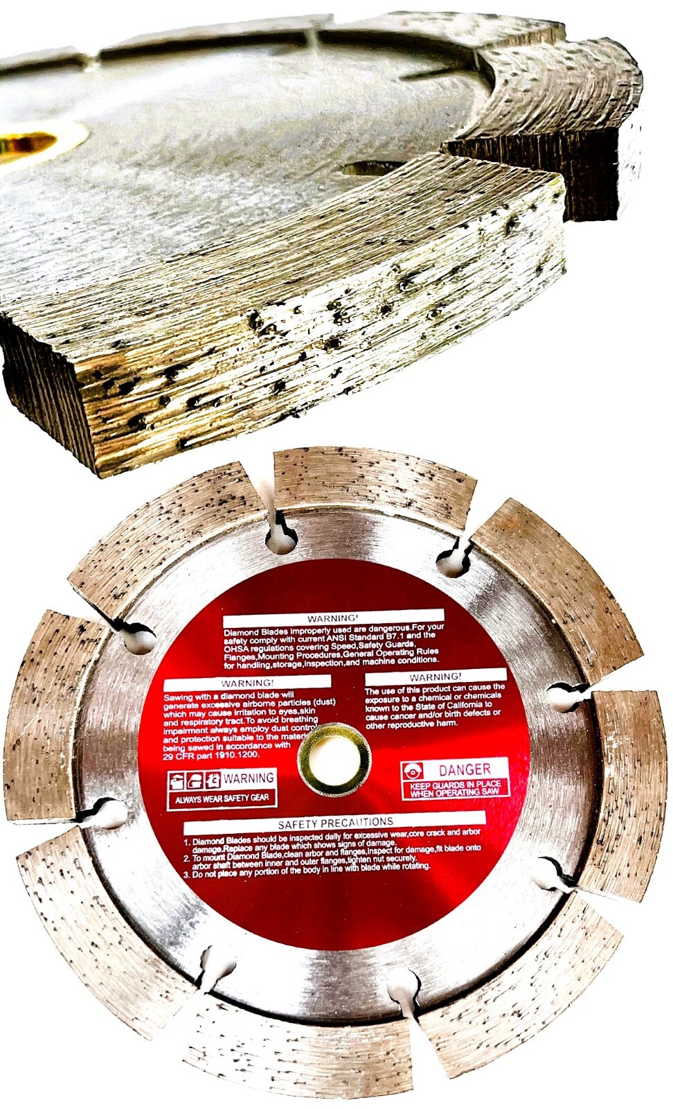 4" Diamond Tuckpointing Grinding Blade .250" Thick 10mm Segment Height
