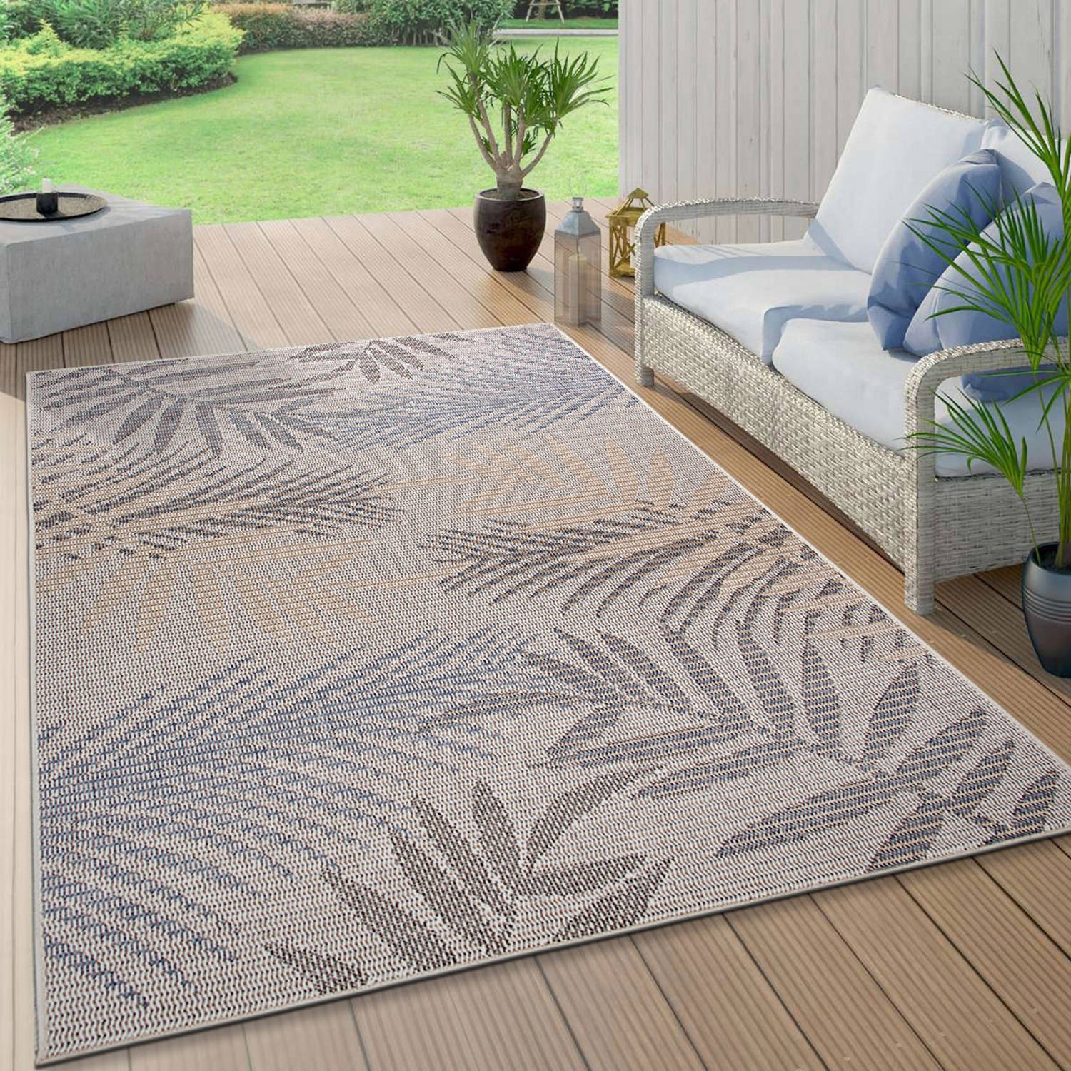 Rugshop Outdoor Carpet Rug Bahama Palm Frond Indoor Outdoor Rugs Exterior Carpet