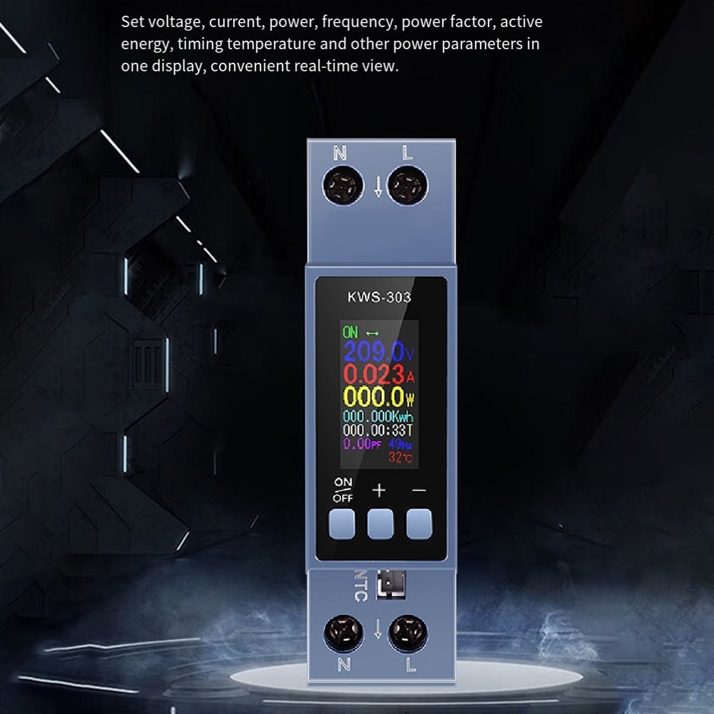 DIN Rail Compatible KWS303 Multifunctional Power Meter for Efficient Use