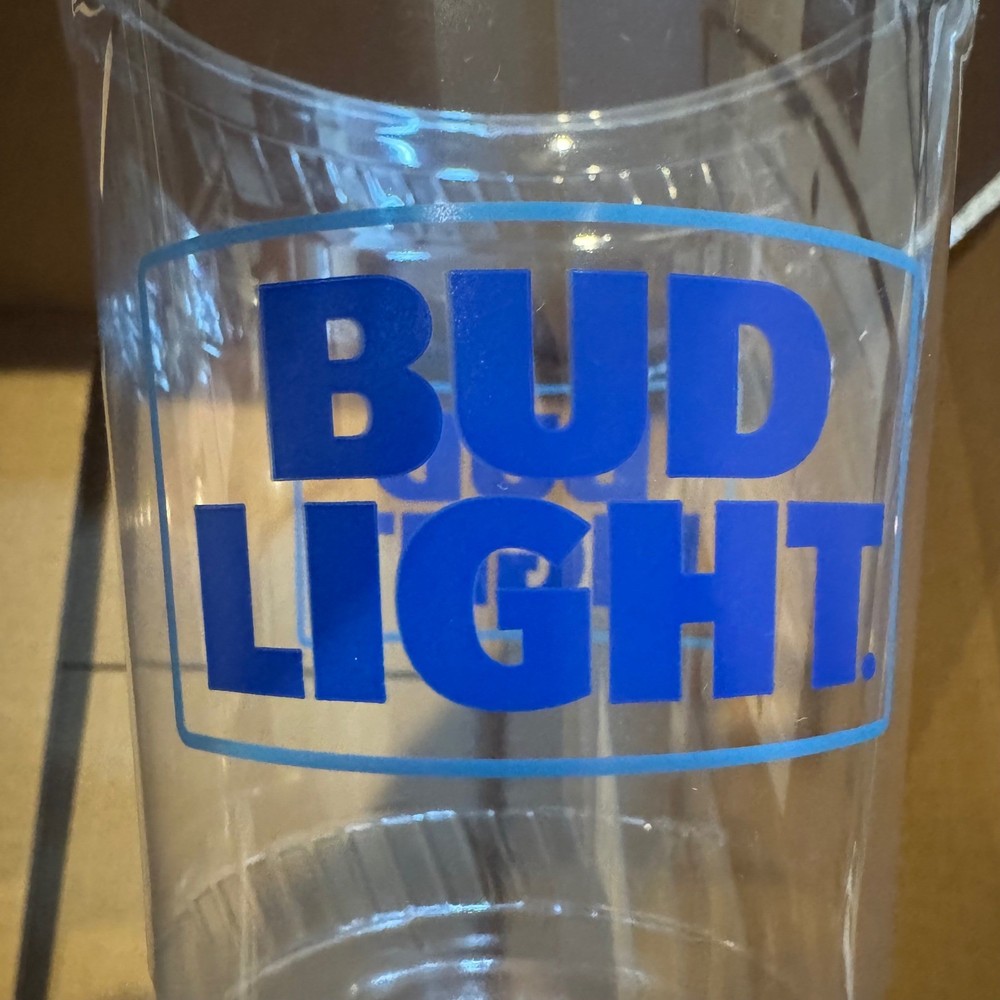 Bud Light Clear Disposable Plastic Party Cups Bulk Pack 75 Count Tailgate NEW