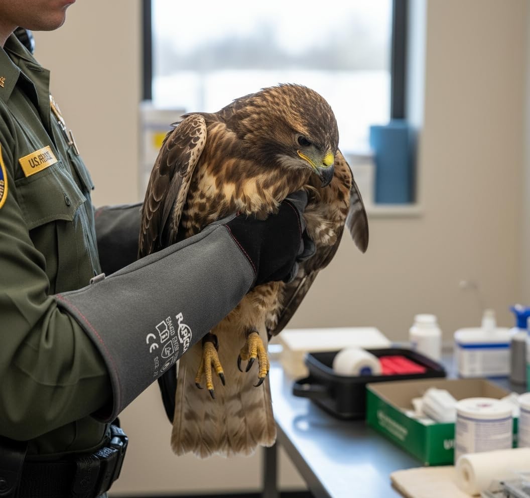 Animal Handling Gloves Bite Proof Double Leather Reinforced Padding Dog,Cat Scra