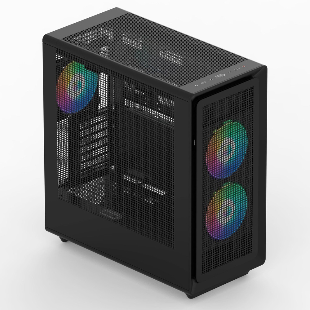Rosewill Helium Air Black Mid Tower Computer Gaming Case, Mesh Panel,